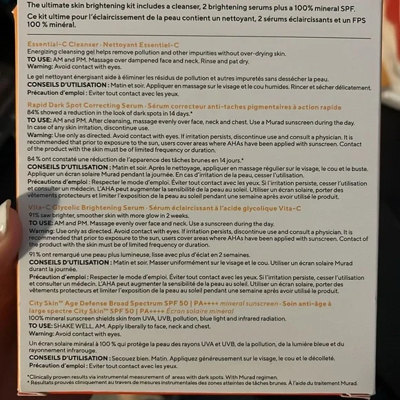 Murad shield & brighten 4pc Professional Treatment Kit cleanser new kit skincare - Picture 2 of 3